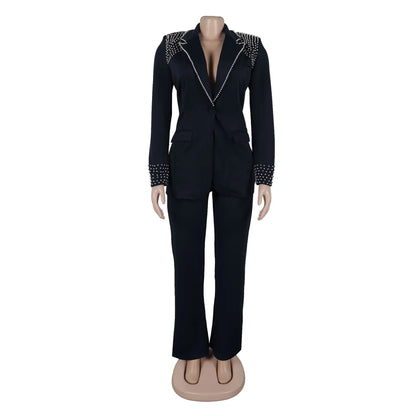 Customized 2 Piece Women Sets Plus Size Dashiki African New Arrival Matching Two Pieces Sets Blazer Coat Top Pants Suits Outfits