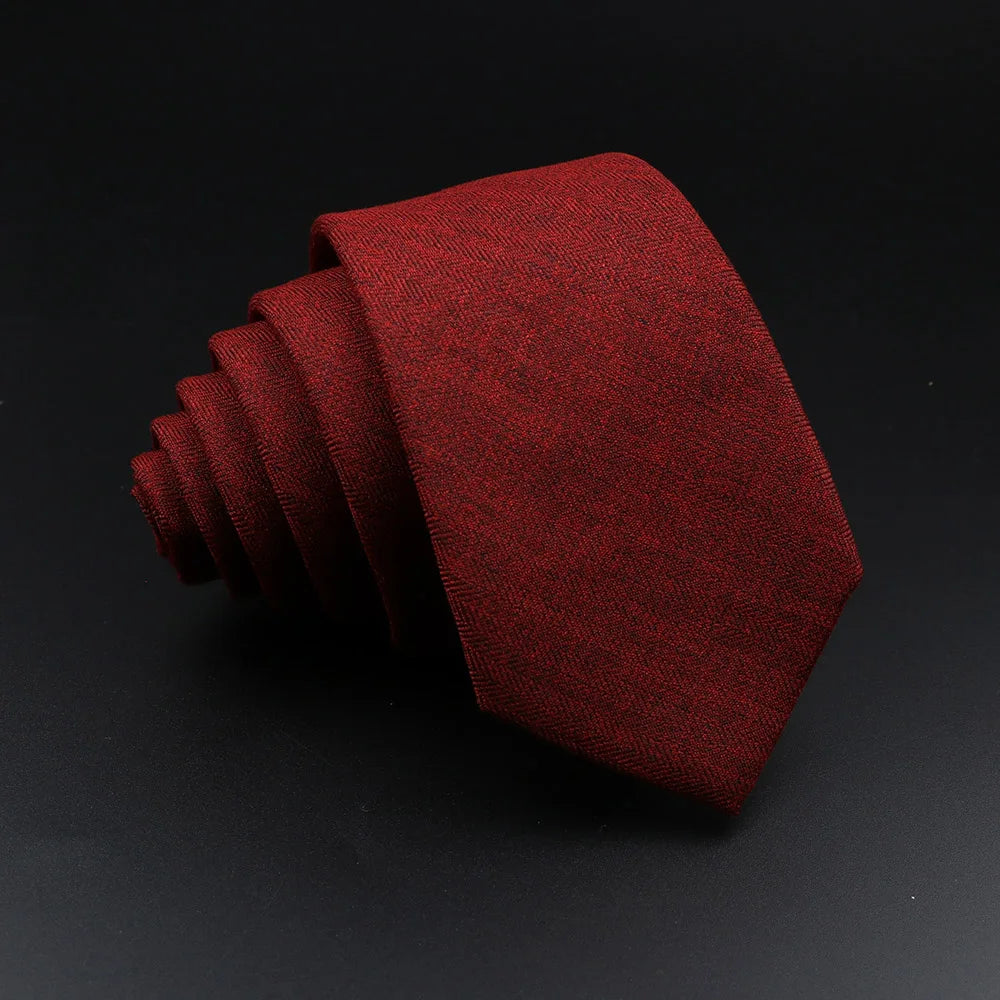 Men's Plaid Tie Cotton Black Grey Red Necktie Handmade Wool Narrow Collar Ties Wedding Business Party Suit Shirt Gift Accessory