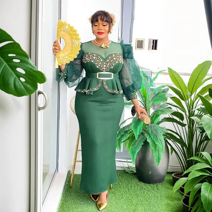 Elegant African Dresses for Women 2025 New Africa Clothing Plus Size Turkey Wedding Party Long Dress Dashiki Ankara Outfits Robe