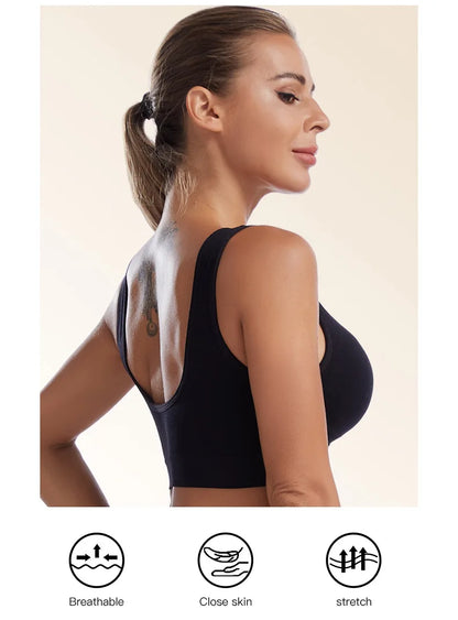 Women Sexy Bra Plus Size Seamless Breathable Brassiere Wire Free Bralette Underwear Comfortable Active Padded Brassiere Crop Top