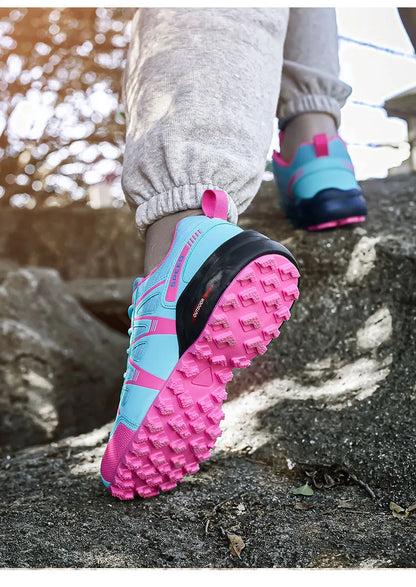 Men Women Hiking Shoes Waterproof Outdoor Trainers Lace-up Climbing Trekking Sneakers Mountain Walking Hunting Tactical Sneakers