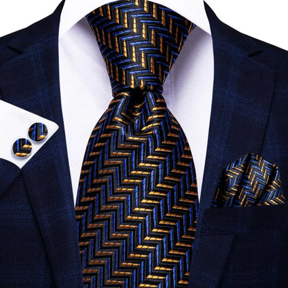Hi-Tie Psialey Black Gold Silk Elegant Tie For Men Groom Wedding Men Necktie Pocket Square Cufflink Accessory Wholesale Designer