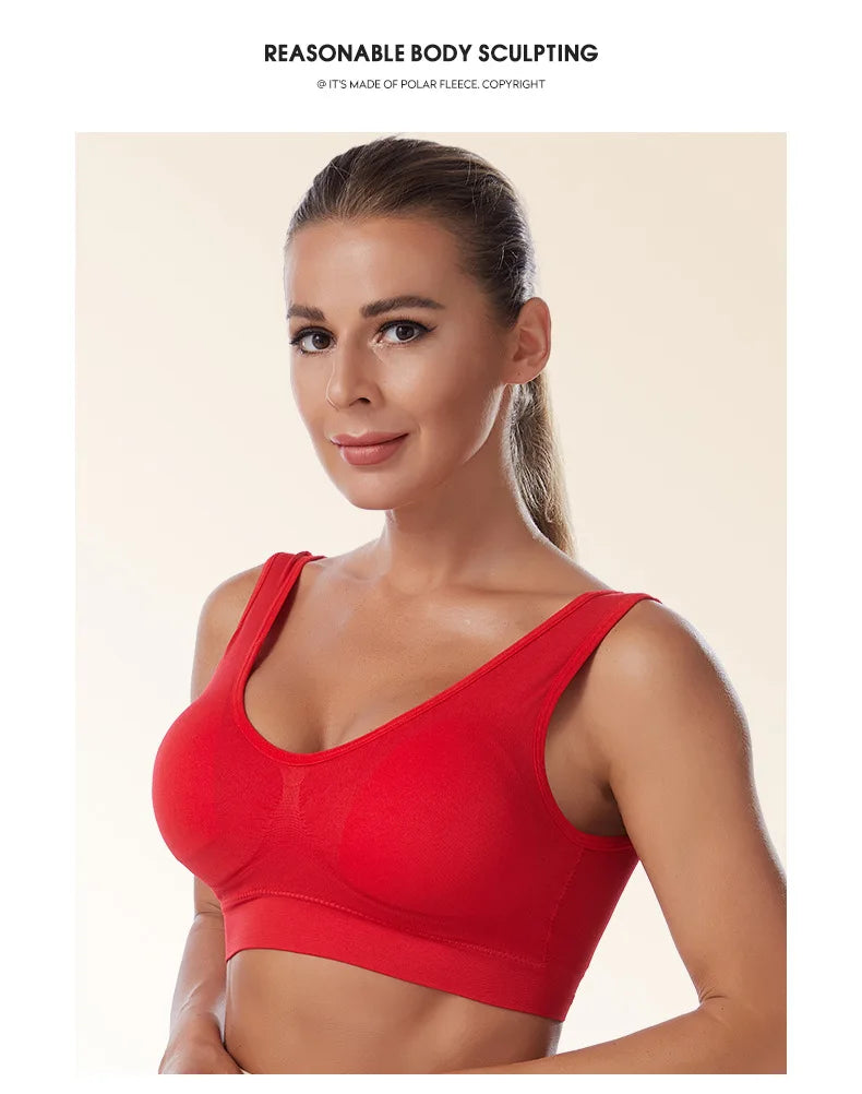 Women Sexy Bra Plus Size Seamless Breathable Brassiere Wire Free Bralette Underwear Comfortable Active Padded Brassiere Crop Top