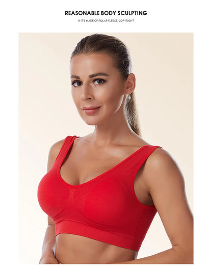 Women Sexy Bra Plus Size Seamless Breathable Brassiere Wire Free Bralette Underwear Comfortable Active Padded Brassiere Crop Top