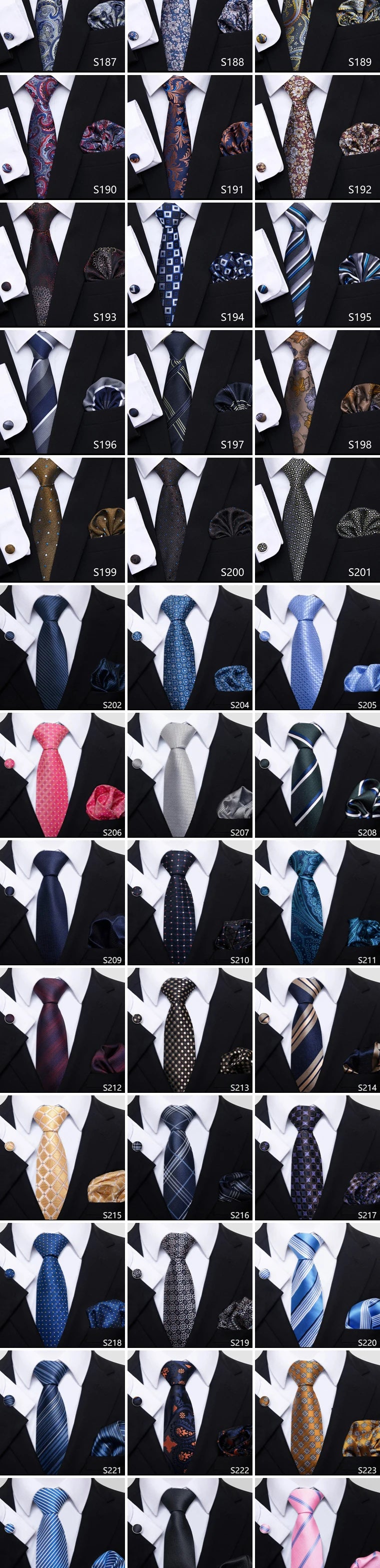 Hot Sale Holiday Gift Tie Pocket Squares Cufflink Set Necktie Dot Man Dark Grey Wedding Accessories Performance