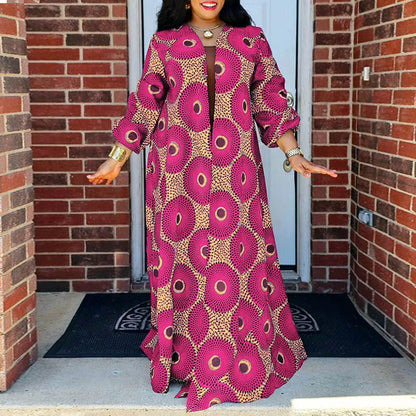 Plus Size Cover-ups VONDA Women Long Cardigans 2025 Bohemian Printed Long Sleeve Shirt Casual Loose Fashion Vintage Beach Top