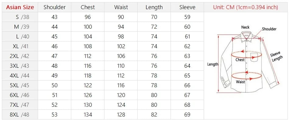 Slim Fit Anti-Wrinkle Men's Dress Shirt - Perfect for Any Occasion, Sizes S-6XL