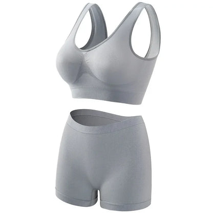 Seamless Bra Set Women Low Waist Underwear Female Tanks Bra Top Sexy Boyshort Panties Girls Casual Sports Lingerie Set Intimates