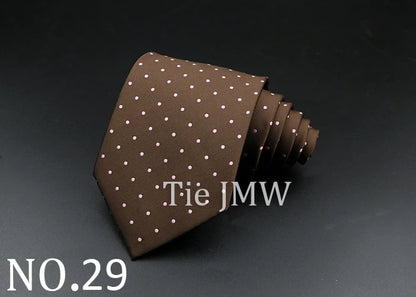 8 cm Tie Gravatas Newest Design Woven 8 cm Silk Necktie Wedding Business Suit Accessories Blue Man Dot Fit Group Party Office
