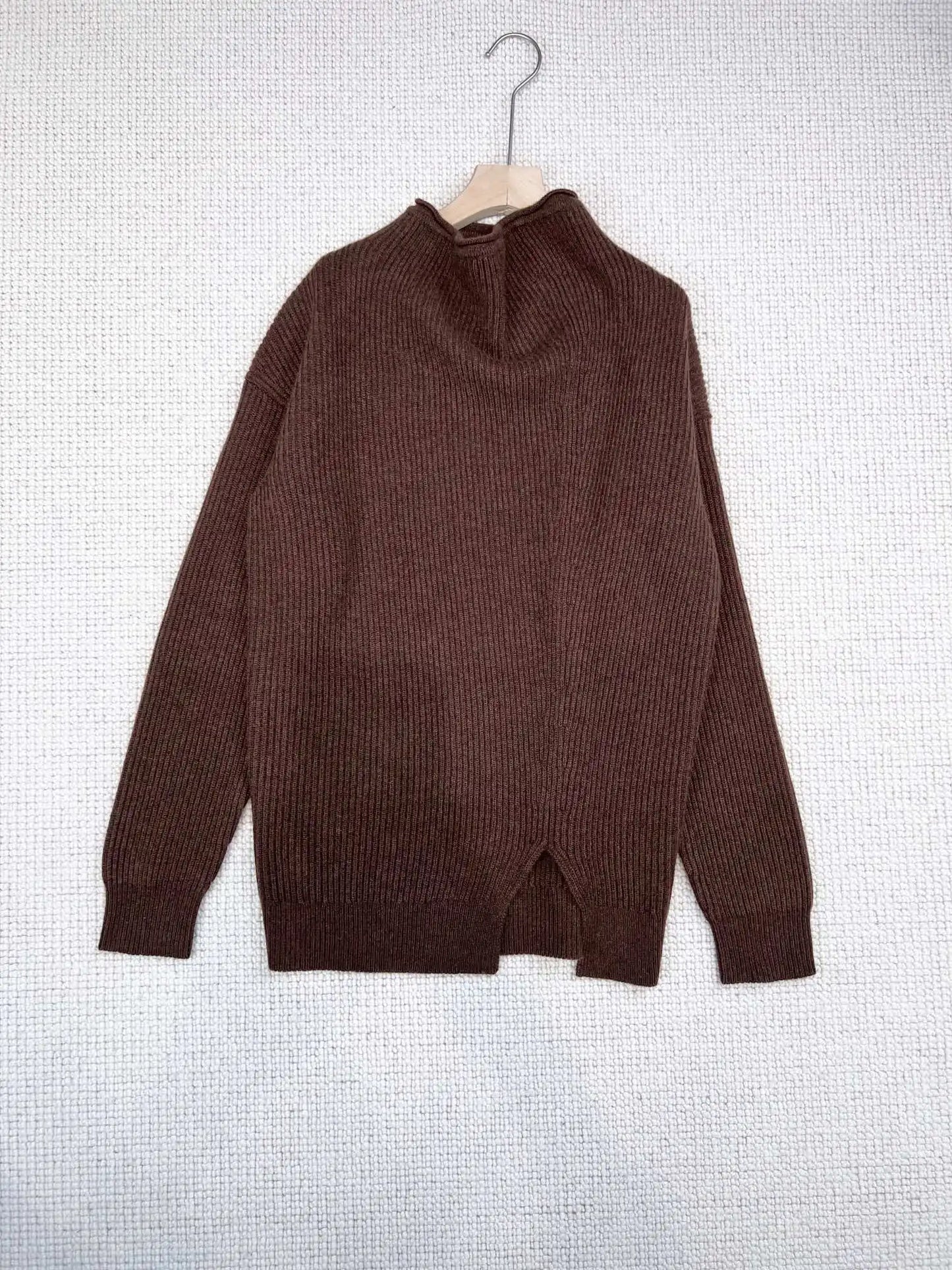 100% Cashmere  Jersey Dropped Shoulders Loose Fit Pullover Women Sweater