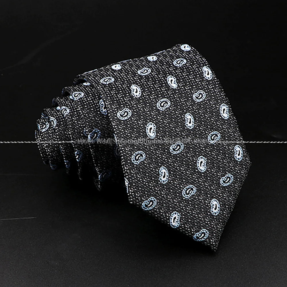 New Design Wedding Men Tie Black Solid Striped Paisley Flower Neckties Men Business Dropshipping Groom Collar Accessories Gift