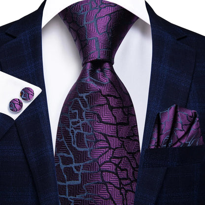 Hi-Tie Peacock Blue Novelty Designer Silk Wedding Tie For Men Hanky Cufflinks Gift Mens Fashion Necktie Set Business Party