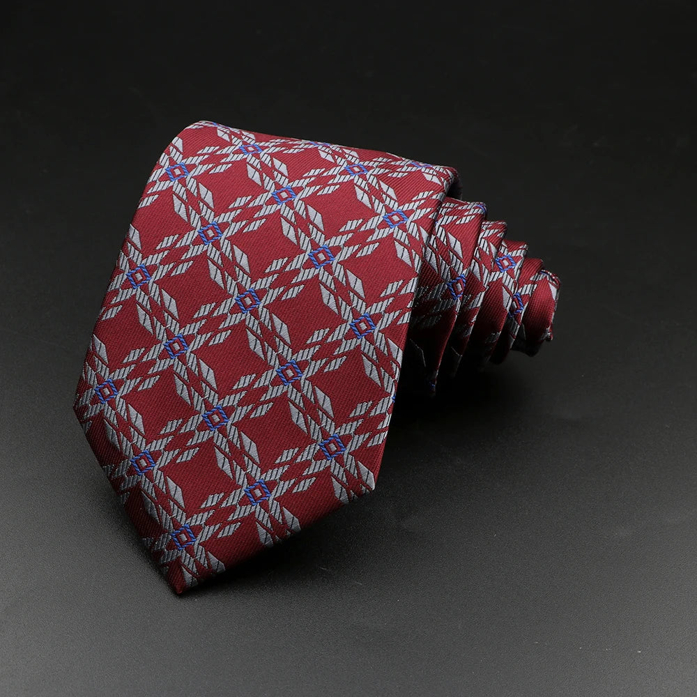 8 cm Tie Gravatas Newest Design Woven 8 cm Silk Necktie Wedding Business Suit Accessories Blue Man Dot Fit Group Party Office