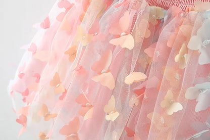 New Baby Girls Birthday Party Evening Dresses Summer Butterfly Wings Children Clothes Sweet Colorful Toddler Kids Costume