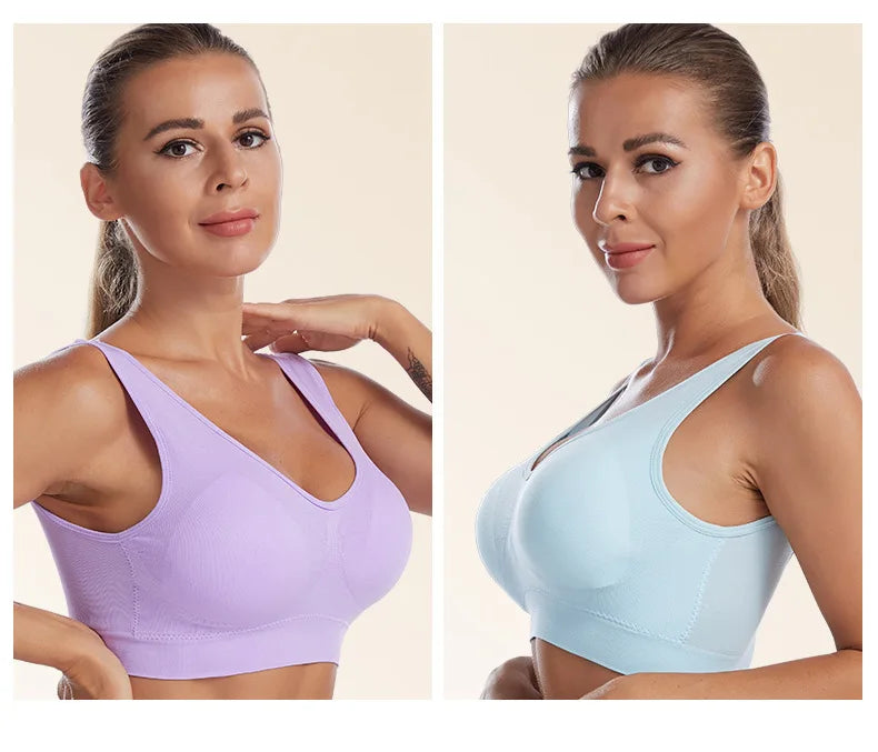 Women Sexy Bra Plus Size Seamless Breathable Brassiere Wire Free Bralette Underwear Comfortable Active Padded Brassiere Crop Top