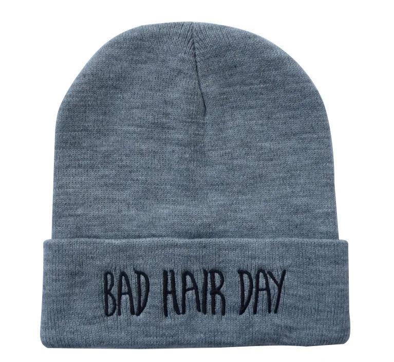 22 Colors Winter Unisex Funny Bad Hair Day Hip Pop Beanie Hat Women Men Ski Cap