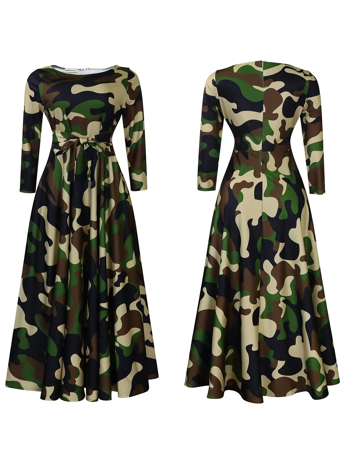 Women's 2024 Autumn New Style Fashionable Elegant Temperament Fashionable Printed Strap Waist Large Skirt Large Size Dress