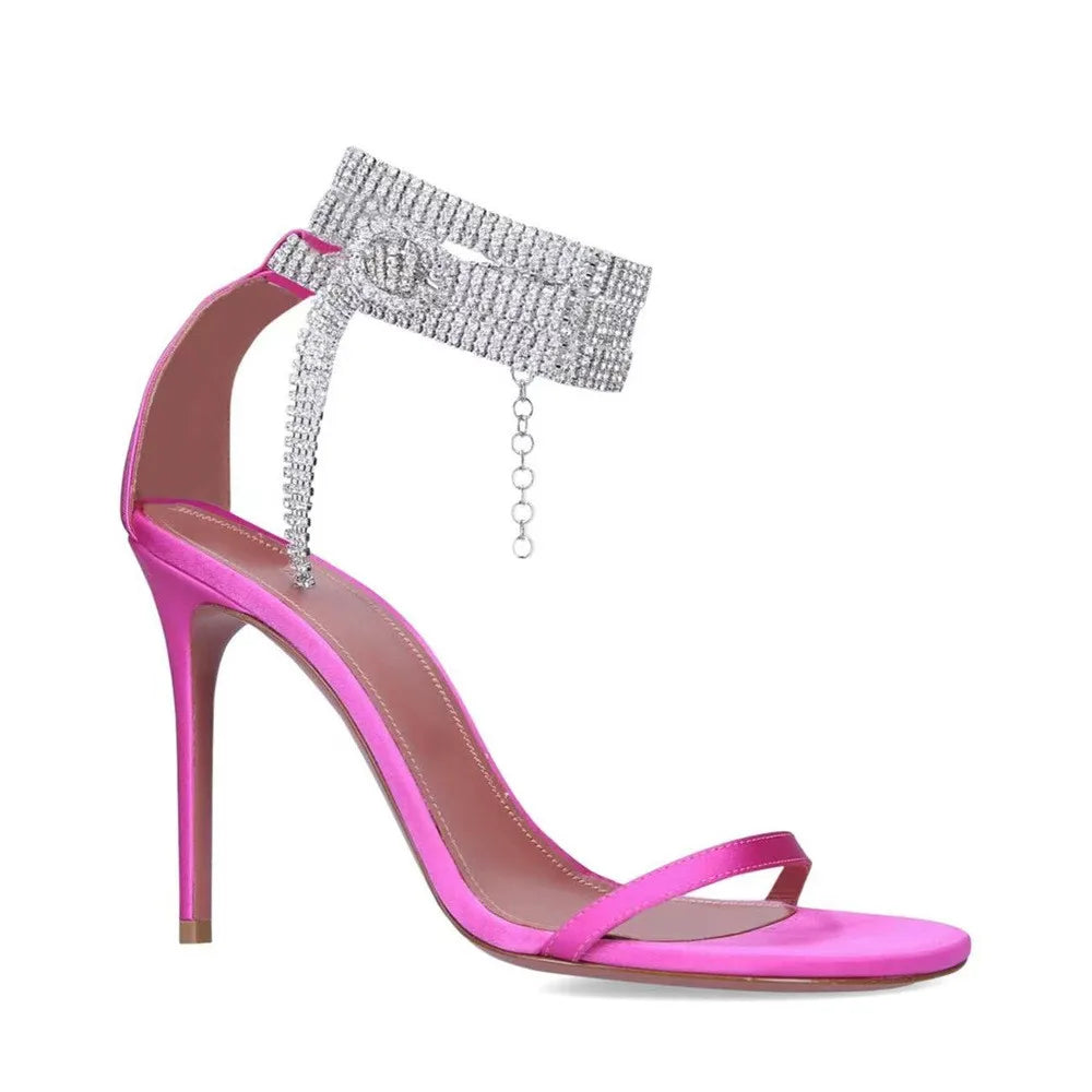 Clearance!!! Luxury Rhinestones Transparent PVC High quality Women Pumps Sandals Fashion Summer Stiletto High heels Party Shoes