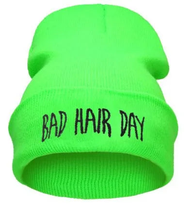 22 Colors Winter Unisex Funny Bad Hair Day Hip Pop Beanie Hat Women Men Ski Cap