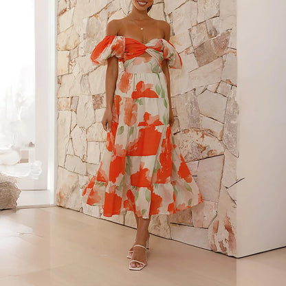 Vestidos Para Mujer Spring Formal Dresses For Women V-Neck Floral Long Dress Casual Summer Dresses For Women Floral Formal Dress