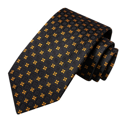 Hi-Tie Psialey Black Gold Silk Elegant Tie For Men Groom Wedding Men Necktie Pocket Square Cufflink Accessory Wholesale Designer