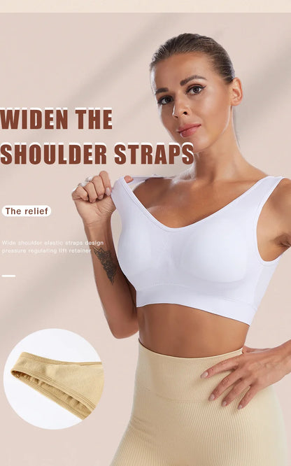 Women Sexy Bra Plus Size Seamless Breathable Brassiere Wire Free Bralette Underwear Comfortable Active Padded Brassiere Crop Top