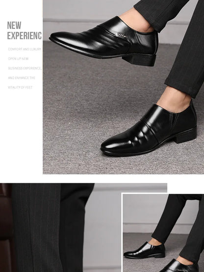 Zapatos Spring Men Leather Shoe Carved Business Formal Dress British Style Large Size Men Shoe Hollowed Out Perforated Men Shoes