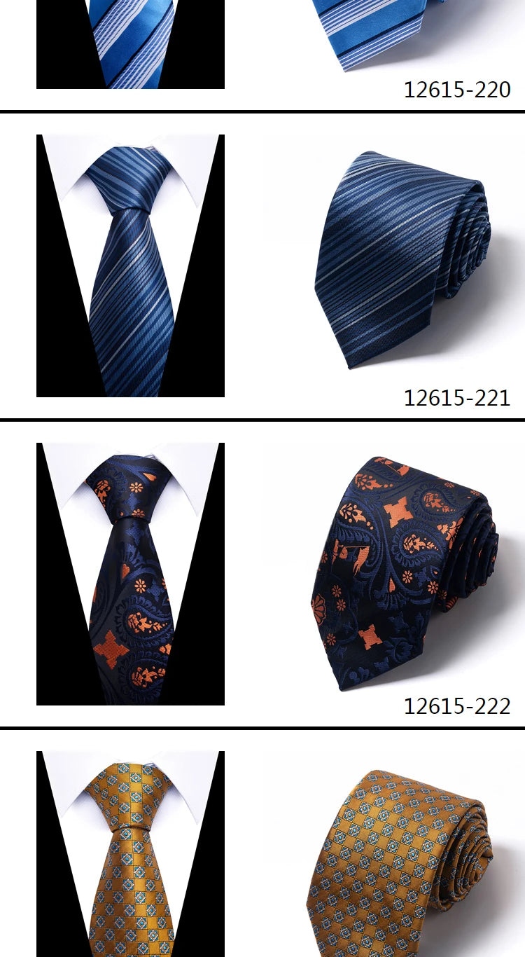 Hot Sale Brand New Style Tie Blue Golden Stripe Suit Accessories Necktie Men Gravata Fit Wedding Holiday Present
