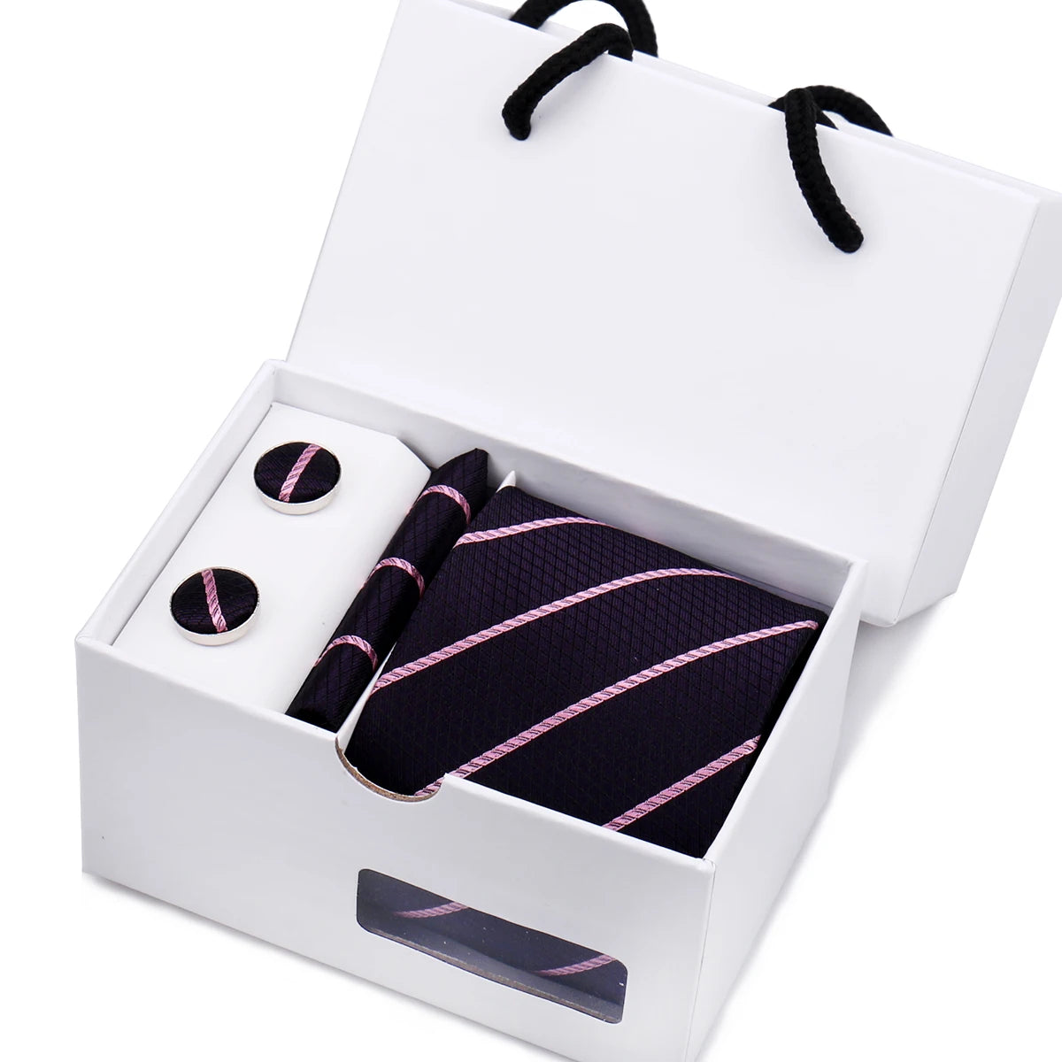 Mens Tie Set In A Box Paisley Ties For Men Gifts Luxury Necktie Pocket Square Cufflinks Wedding Business Formal Suit Tie