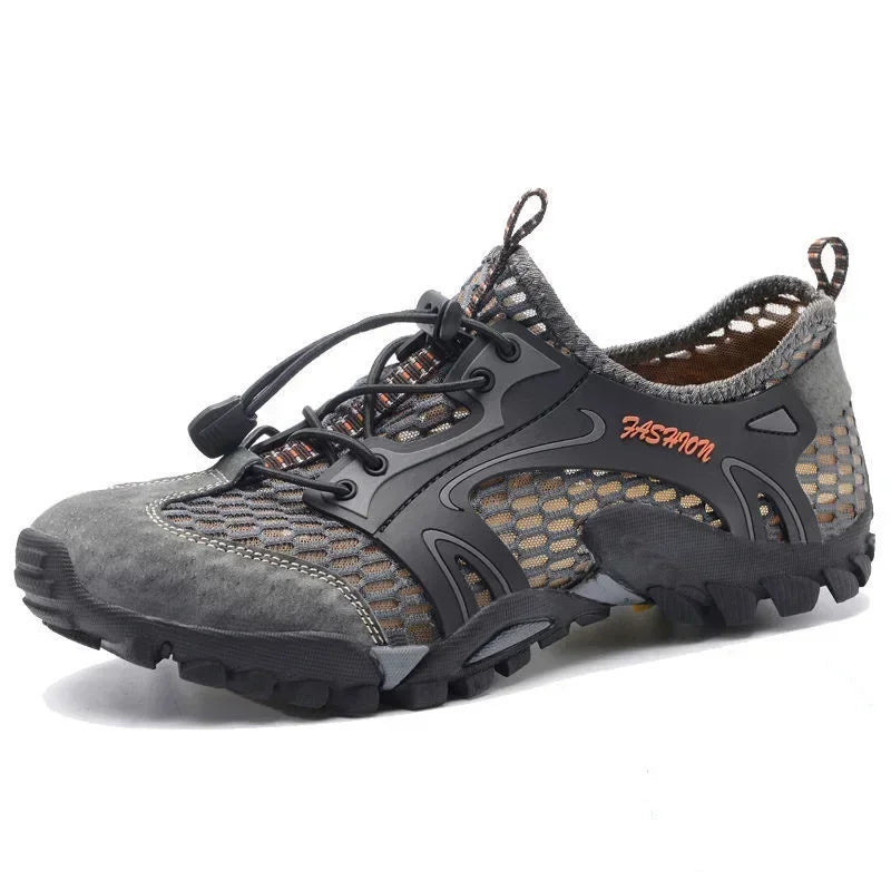 Men Sneakers Summer Wading Mesh Shoes Comfortable Slip on Outdoor Hiking Shoes Zapatos Hombre Casual Climbing Trekking Footwear
