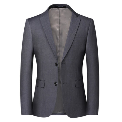 Blazer New Men's Fashion Business Solid Color British Style Professional Work Groom Wedding Dress Best Man Blazer Jacket