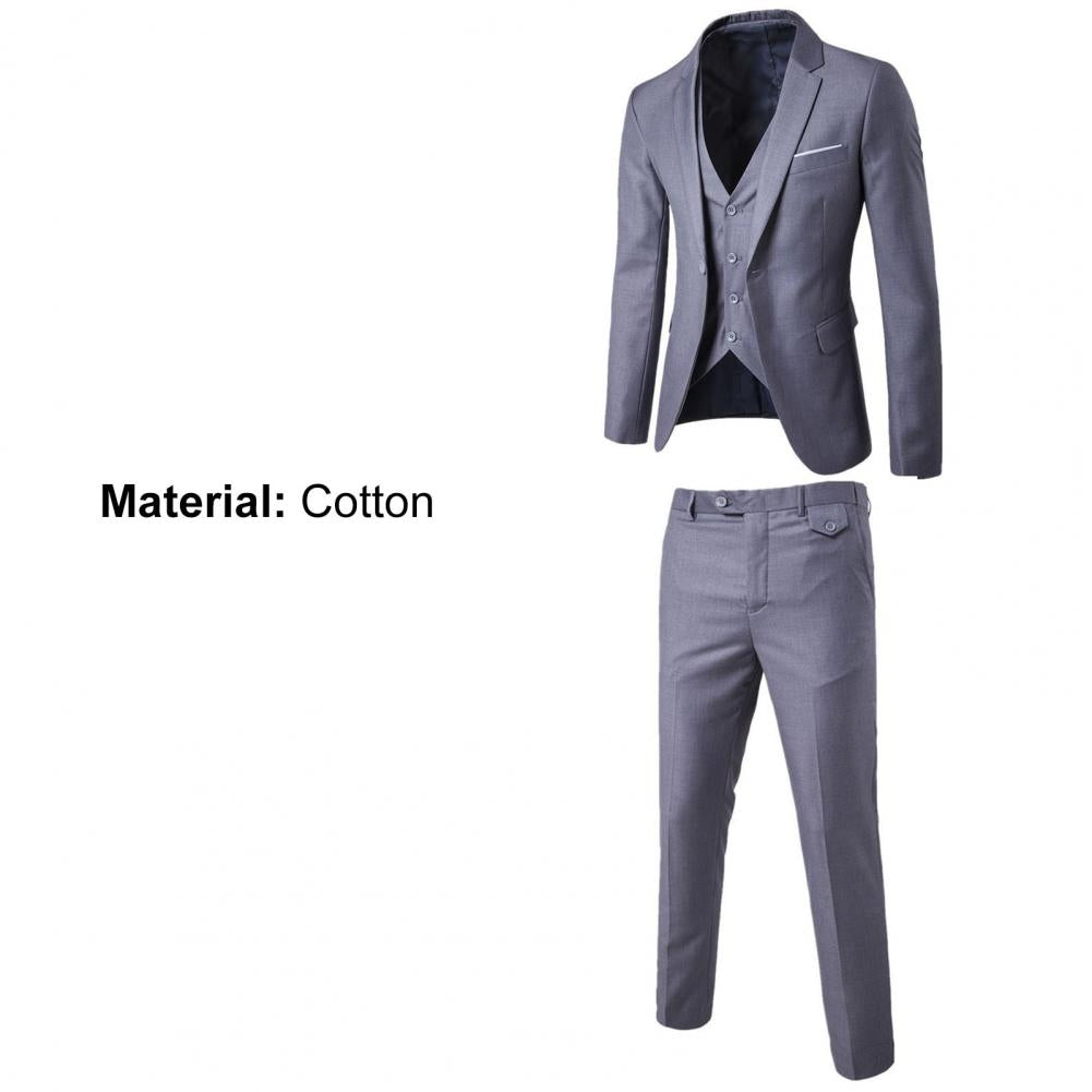 Luxury 2 piece men's wedding suit fashion men's slim solid color business office suit sets large size men Blazer+ pants