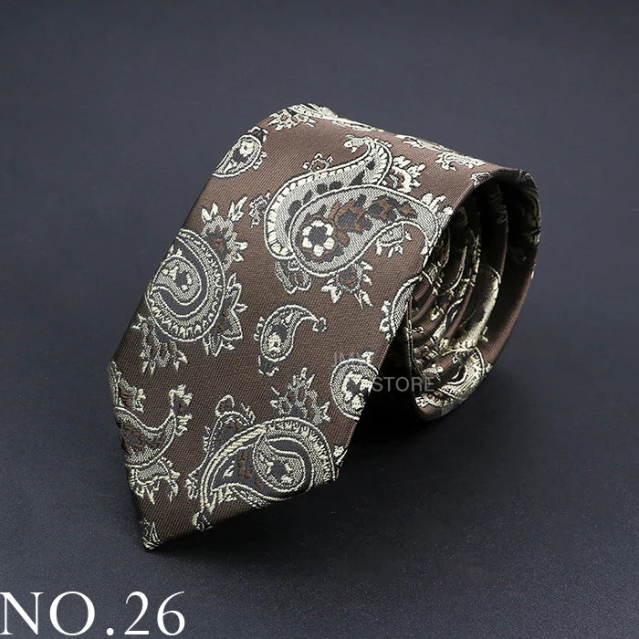 New Design Wedding Men Tie Grey Brown Green Paisley Flower Neckties Men Business Dropshipping Groom Collar Accessories Gift