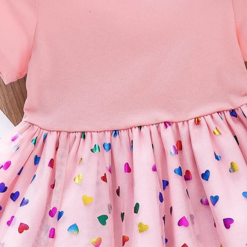 Kids Dresses for Girls Sohort Sleeve Unicorn Girls Sequins Costume Princess Dress Kids Daily Clothes