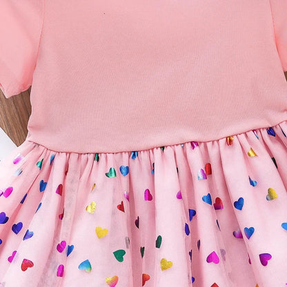 Kids Dresses for Girls Sohort Sleeve Unicorn Girls Sequins Costume Princess Dress Kids Daily Clothes