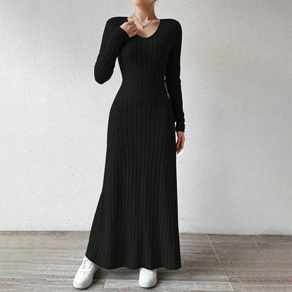 Mia Muse Women's Dresses All Season Office Lady Ventilate Solid Color Waist In Design  Long Sleeve MIDI Lettuce Trim  Suitable f