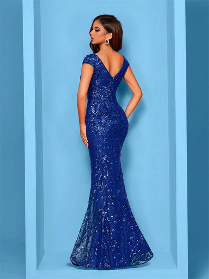 Lucyinlove Elegant Champagne Evening Dress For Women Long 2025 Luxury Mermaid Formal Sequins Prom Wedding Party Cocktail Dresses