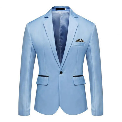 Men Suit Coat Formal Business Style Slim Fit Single Button Cardigan Lapel Long Sleeve Commute Office Groom Wedding Suit Jacket