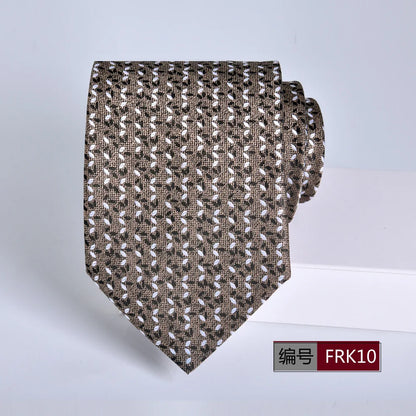 Brown Tie For Men Classic Style 8CM Tie Striped Jacquard Ties Wine Red Wedding Gravatas Formal Business Neckties Gifts For Men