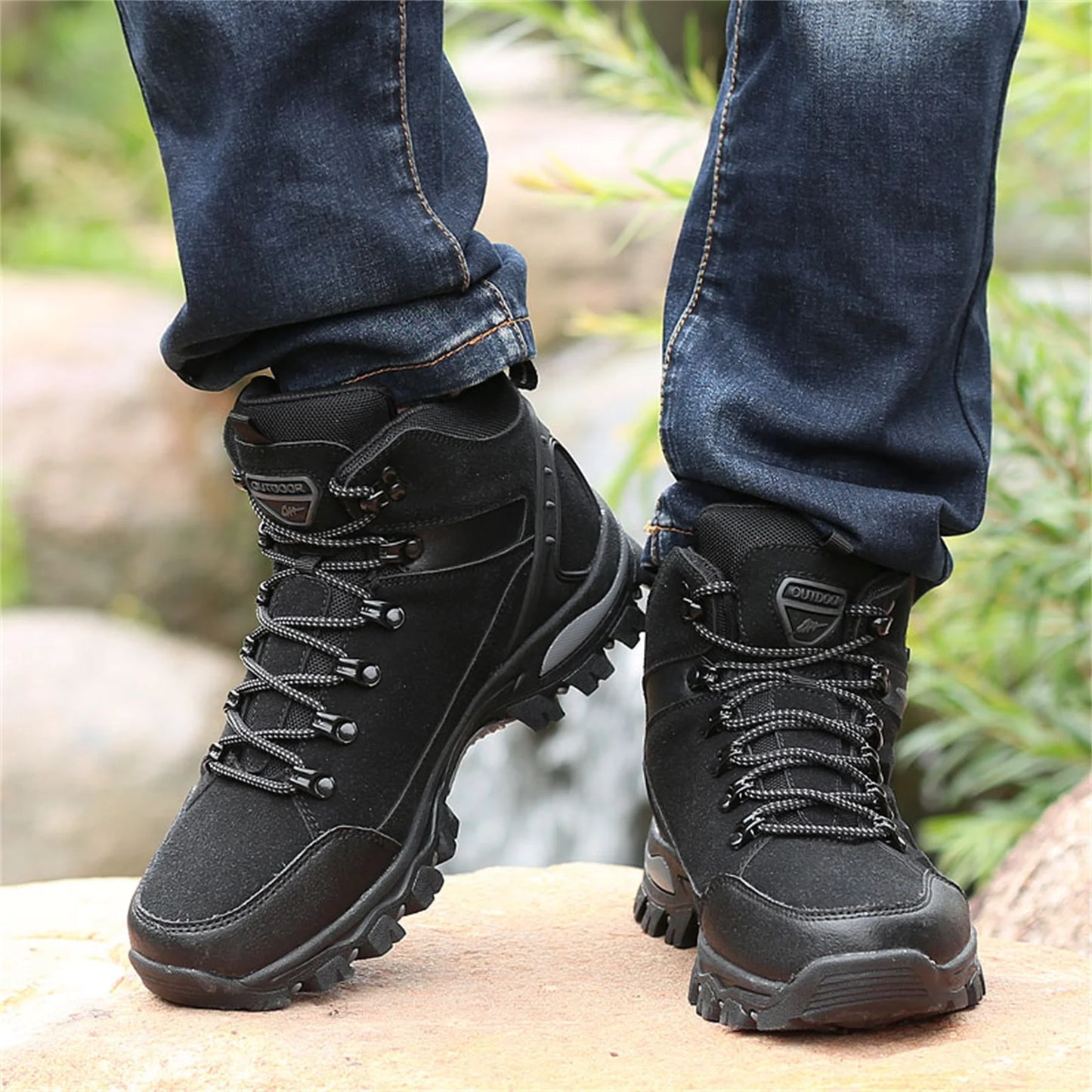 Men's Boots Men Hiking Boots Outdoor Work Shoes Anti Puncture Safety boots man Anti Slip Sneakers Couples Ankle boots for women