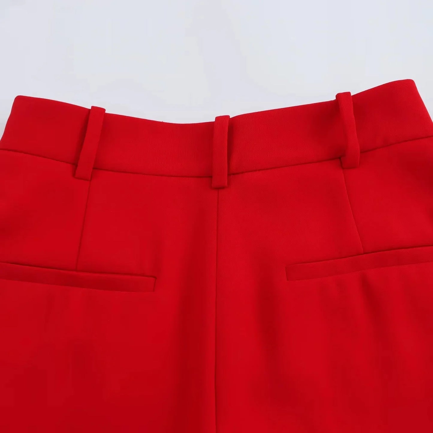 KONDALA Office Lady Chic Red Vest Blazer Suit V Neck Sashes Sleeveless Blazer High Waist Wide Leg Pants Fashion 2025 Summer Sets