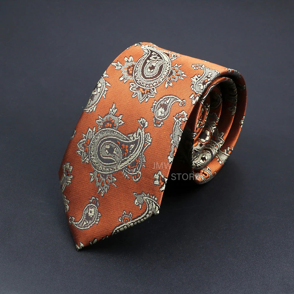 New Design Wedding Men Tie Grey Brown Green Paisley Flower Neckties Men Business Dropshipping Groom Collar Accessories Gift