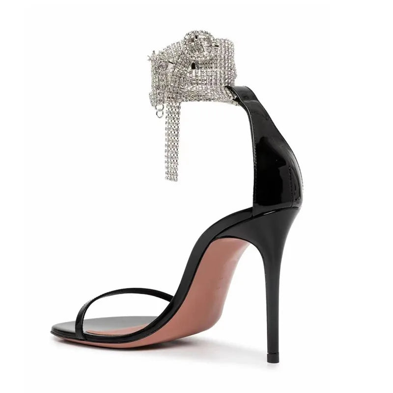 Clearance!!! Luxury Rhinestones Transparent PVC High quality Women Pumps Sandals Fashion Summer Stiletto High heels Party Shoes
