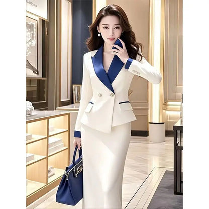 Autumn and winter high-end new women's small fragrance style suit jacket+half skirt fashion two-piece set
