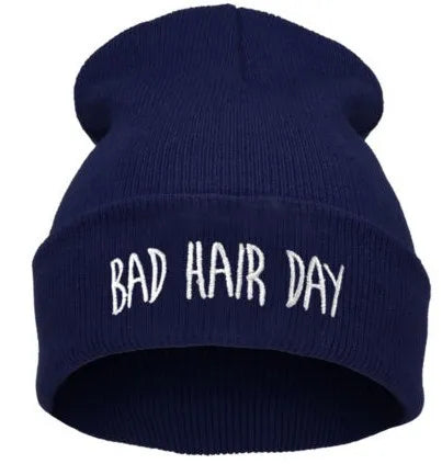 22 Colors Winter Unisex Funny Bad Hair Day Hip Pop Beanie Hat Women Men Ski Cap