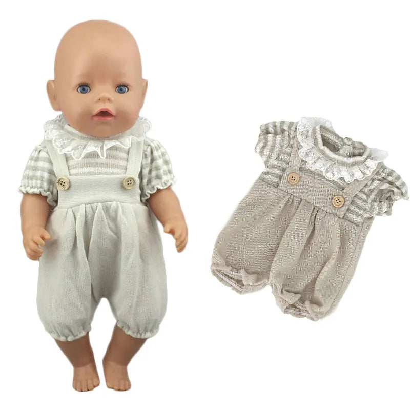 2023 Fashion Doll Jump Suits Fit For 43cm Baby Doll 17 Inch Reborn Baby Doll Clothes
