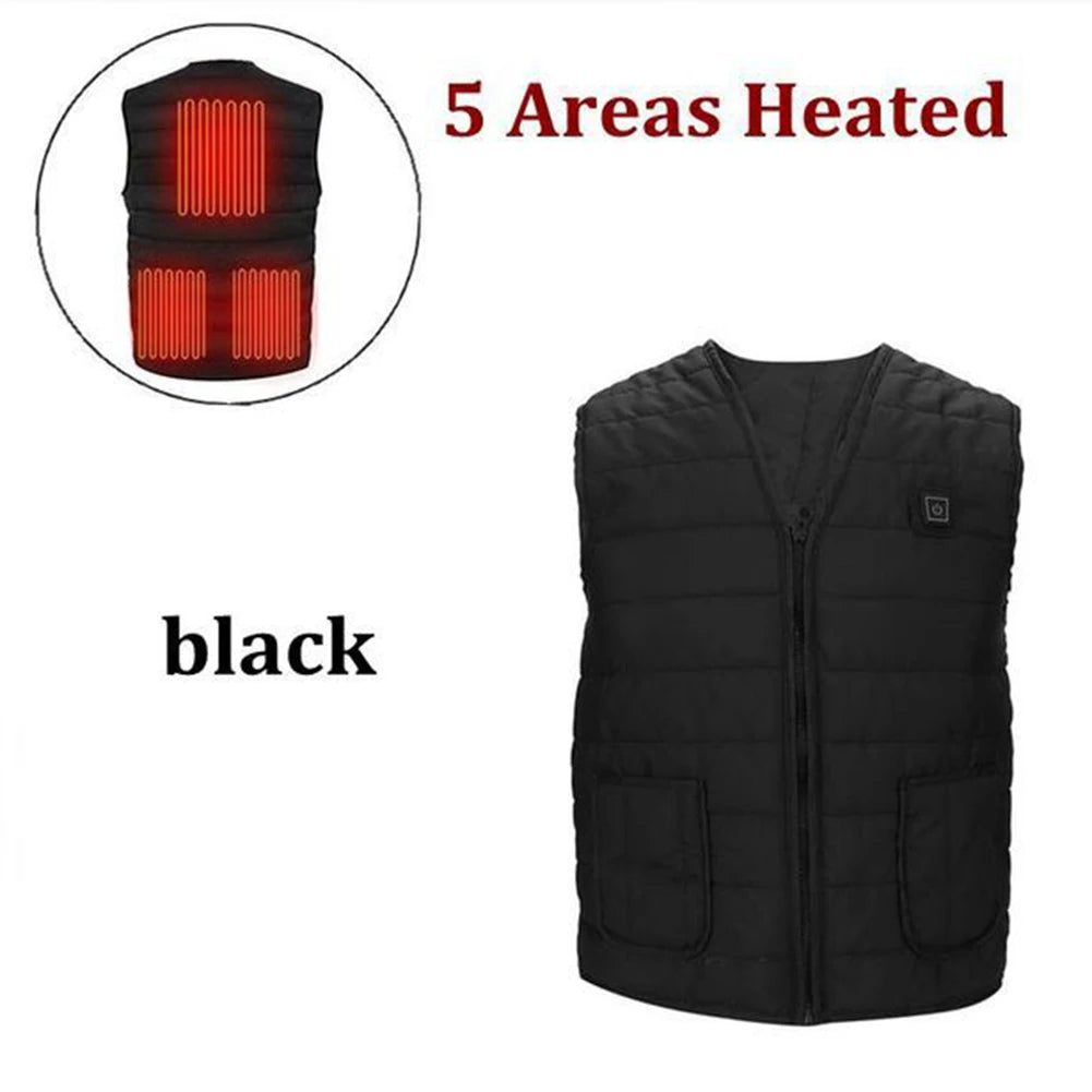 Unisex Heated Vest 9 Area Heating Thermal Jacket USB Electric Heating Vest Men Women Smart Headed Waistcoat for Outdoor Camping