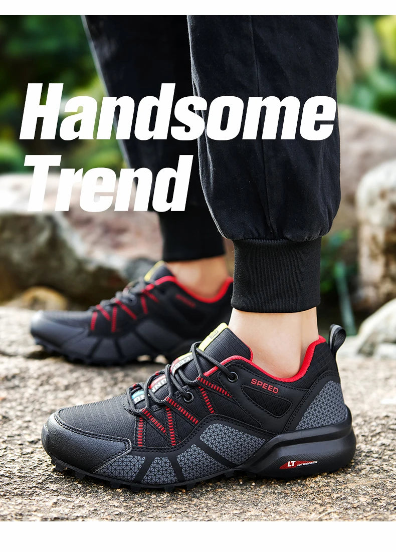 Men Women Hiking Shoes Waterproof Outdoor Trainers Lace-up Climbing Trekking Sneakers Mountain Walking Hunting Tactical Sneakers