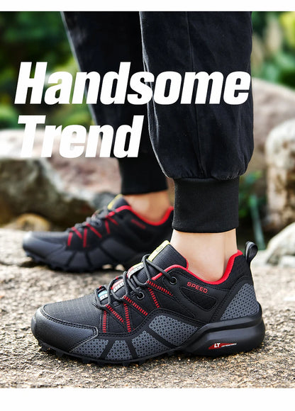 Men Women Hiking Shoes Waterproof Outdoor Trainers Lace-up Climbing Trekking Sneakers Mountain Walking Hunting Tactical Sneakers