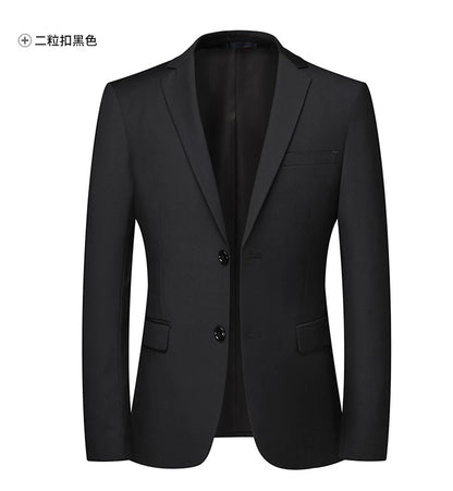 Blazer New Men's Fashion Business Solid Color British Style Professional Work Groom Wedding Dress Best Man Blazer Jacket